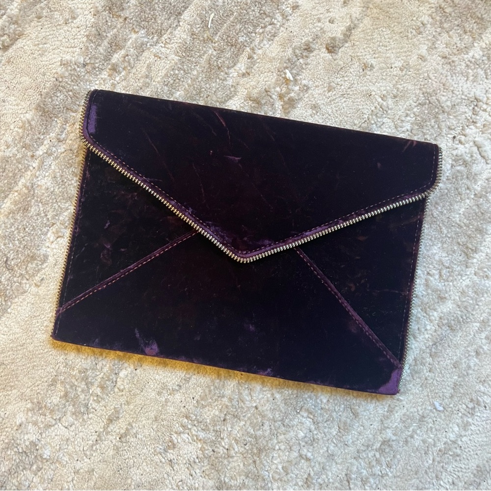 Leo Clutch - Dark Cherry Velvet - Rebecca Minkoff